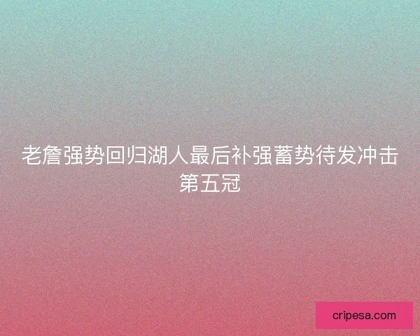 老詹强势回归湖人最后补强蓄势待发冲击第五冠